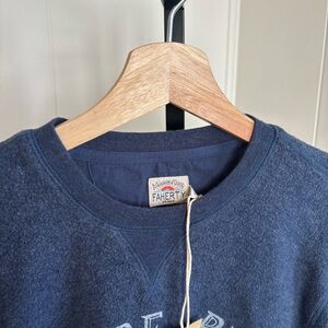 NWT Faherty Men’s XS Reverse Fleece Crewneck Sea Navy Surfside Beach Sweatshirt